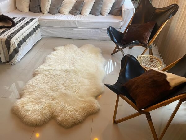 Genuine Sheepskin Rug Ivory White Large Quad 3ft x 5.5ft Sheep Door Mat Carpet Area Rug Runner