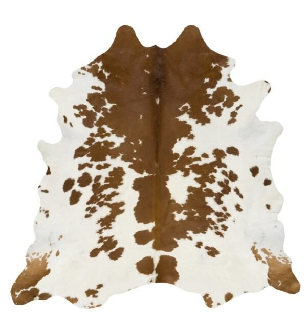 New Brazilian Cowhide Brown and White Area Rug