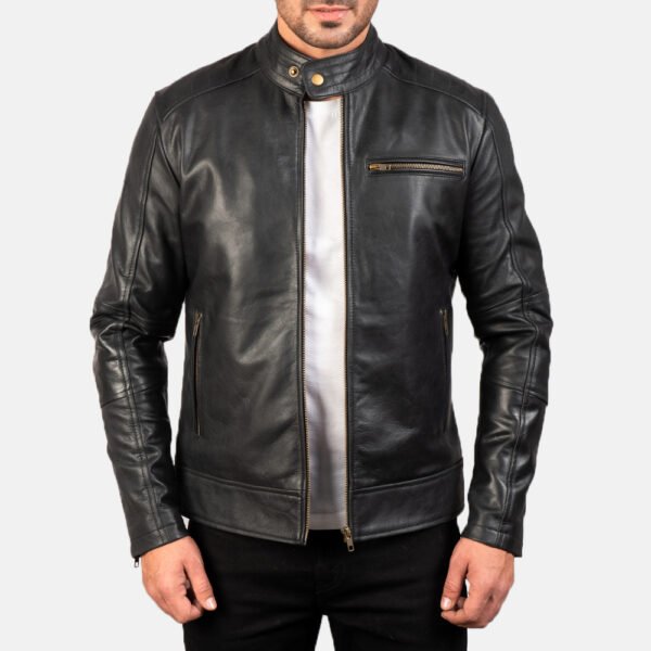 Black Biker Jacket for Men - Classic Style with Edgy Appeal - Image 3