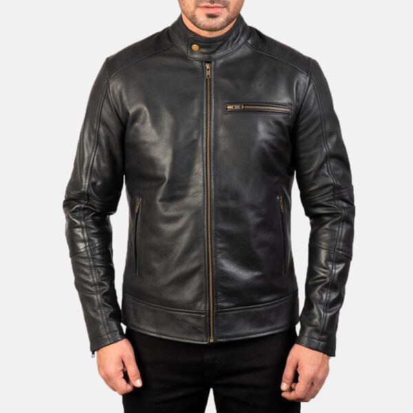 Black Biker Jacket for Men - Classic Style with Edgy Appeal - Image 4