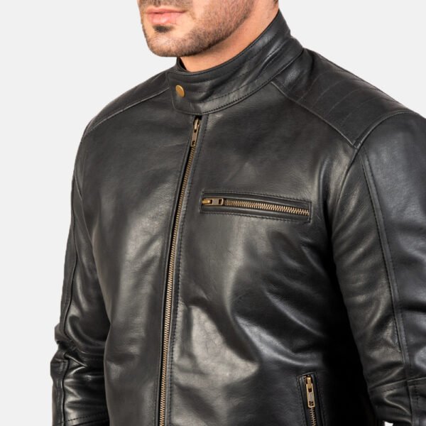 Black Biker Jacket for Men - Classic Style with Edgy Appeal - Image 6