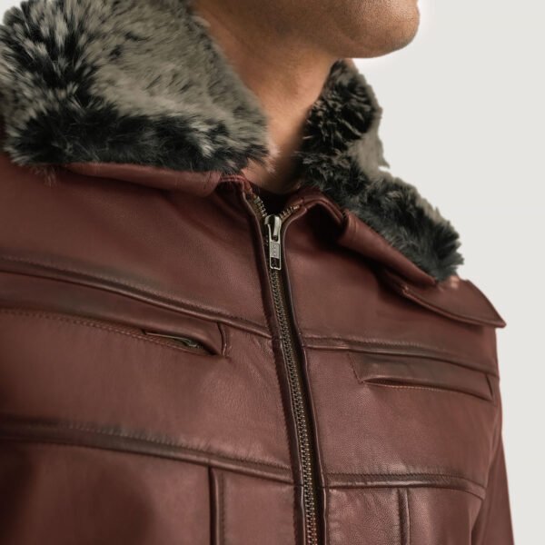 Fur Brown Leather Jacket for Men - Stylish and Warm Outerwear Choice - Image 6