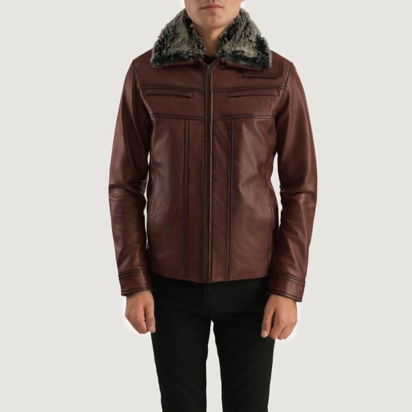 Fur Brown Leather Jacket for Men - Stylish and Warm Outerwear Choice - Image 4