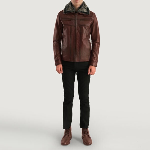 Fur Brown Leather Jacket for Men - Stylish and Warm Outerwear Choice