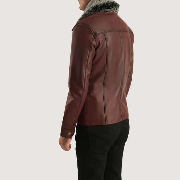 Fur Brown Leather Jacket for Men - Stylish and Warm Outerwear Choice - Image 5