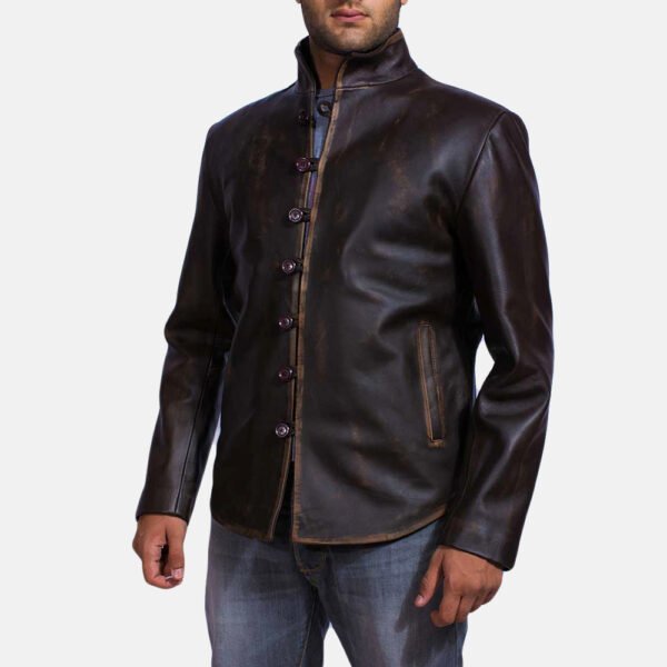 Brown Leather Jacket for Men - Classic Style with a Sophisticated Touch - Image 3