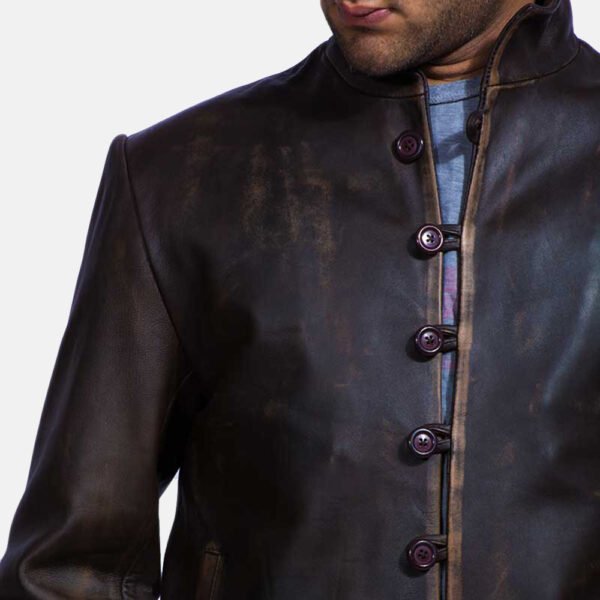 Brown Leather Jacket for Men - Classic Style with a Sophisticated Touch - Image 2