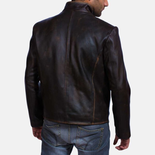 Brown Leather Jacket for Men - Classic Style with a Sophisticated Touch - Image 4