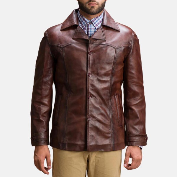 Brown Leather Biker Jacket for Men - Classic Style for the Modern Rider