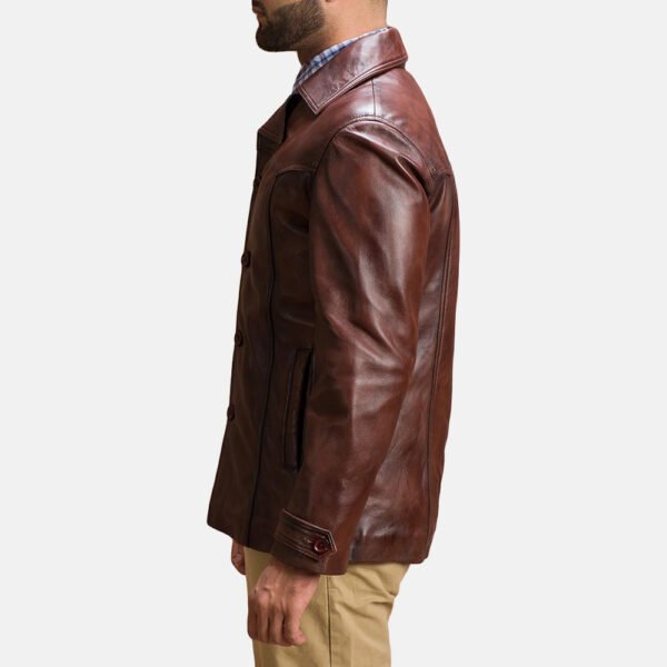 Brown Leather Biker Jacket for Men - Classic Style for the Modern Rider - Image 4