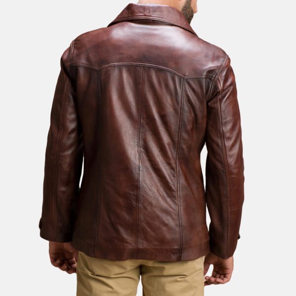 Brown Leather Biker Jacket for Men - Classic Style for the Modern Rider - Image 5