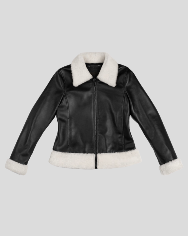 Women's Black Flight Leather Jacket - Classic Style with Aviator Appeal