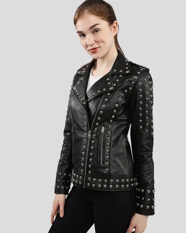 Classic Black Women's Leather Jacket - Timeless Style - Image 4