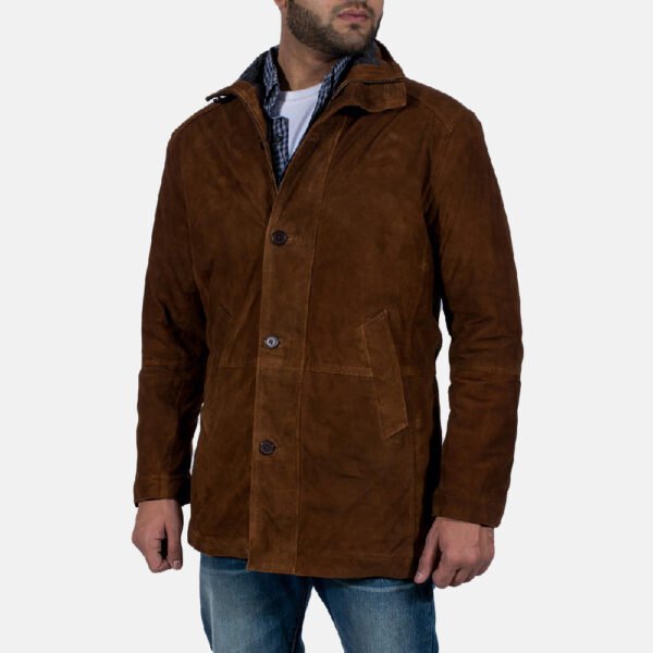 Brown Suede Jacket for Men - Stylish and Sophisticated Outerwear - Image 2