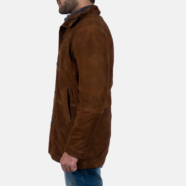 Brown Suede Jacket for Men - Stylish and Sophisticated Outerwear - Image 3