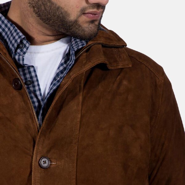 Brown Suede Jacket for Men - Stylish and Sophisticated Outerwear - Image 5