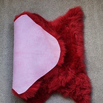 Red Sheepskin Rug Area Rug - Image 2