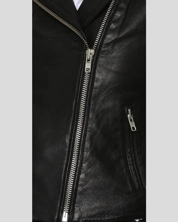 Women's Black Studded Leather Jacket - Stylish and Edgy Outerwear - Image 4