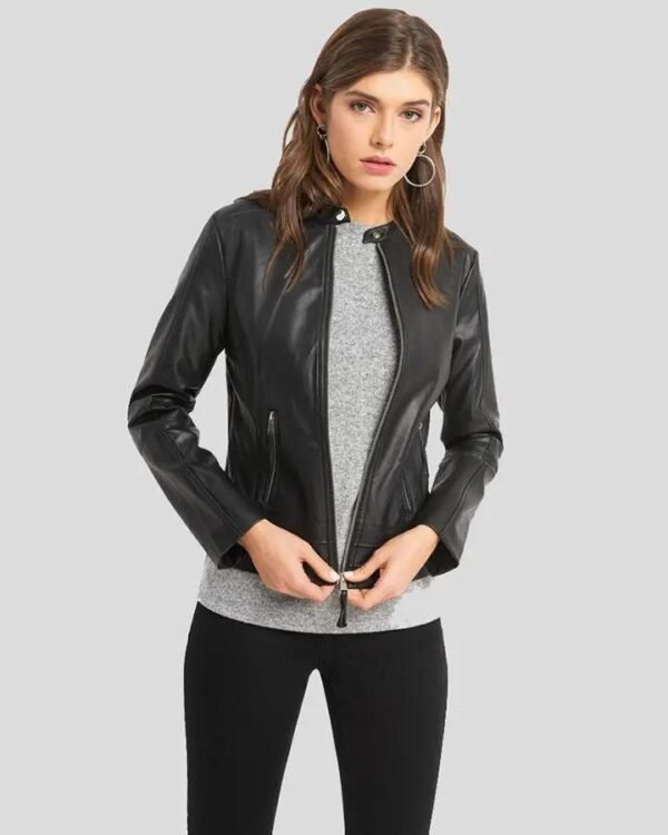 Women's Black Biker Leather Jacket - Timeless and Tough