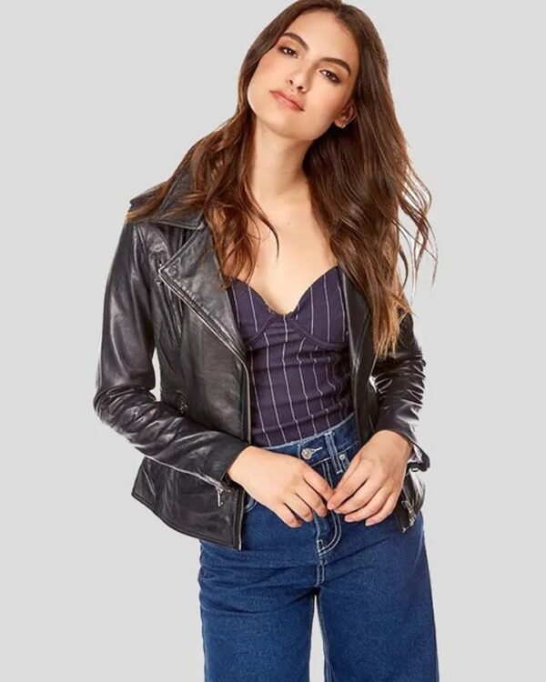 Women's Biker Leather Jacket - Stylish and Rugged