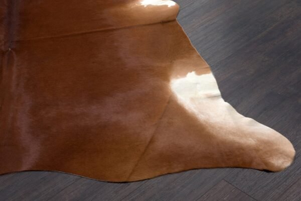 Luxury Solid Brown Cow Skin Cowhide Rug Large Cow Hide Rugs - Image 2