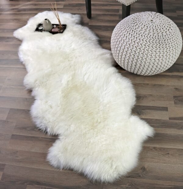 Large Pelt Ivory White Sheepskin Rug - Image 2