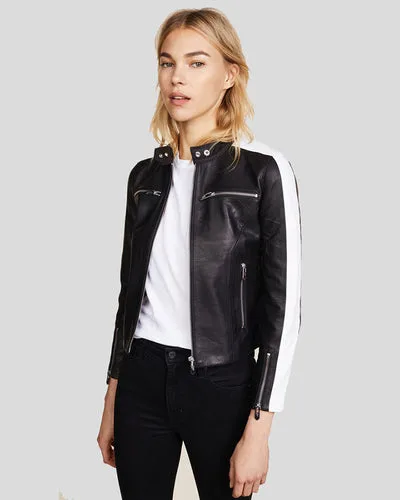 Black & White Jacket for Women - Stylish Contrast Design - Image 4