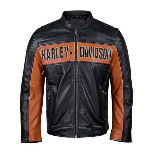 Men's Leather Biker Jacket Harley Davidson Inspired Genuine Leather Jacket